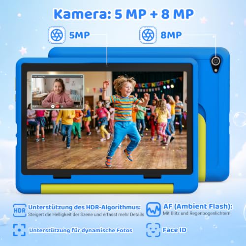Laptok Kinder Tablet 10 Zoll, Android 16 Tablet für Kinder mit 24 GB RAM+64GB ROM(TF 1TB), Wi-Fi 6G, Widevine L1, 6000mAh… – Ansicht 6