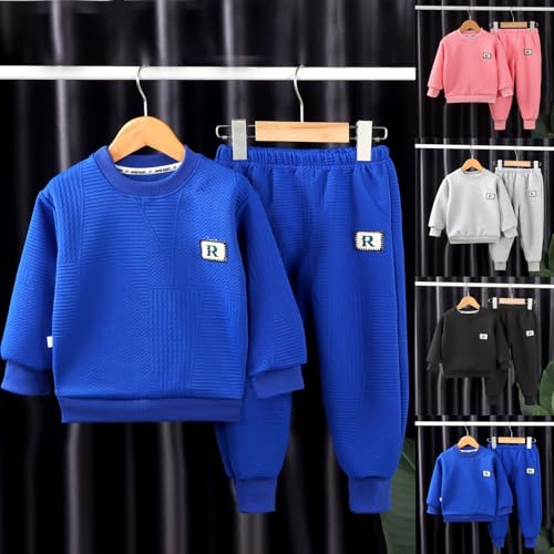 Boys Athletic Sweatshirt Set Teen Girls Fleece Long Sleeve Pullover Elastic Waist Jogger Sweatpants Running Track Outfits3