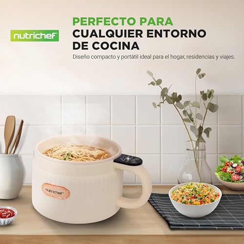 Nutrichef arrocera electrica mini, Rice cooker, Portatil, Preparador de comidas, Recubrimiento ceramico antiadherente, Panel de control digital, 6 funciones de coccion, 1.5L - imagen 7