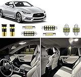 HUOKEDS 12pcs Q60 Interior LED Lights Replacement for 2014 2015 2016 2017 2018 2019 2020 Infiniti Q60 6000K Super Bright White interior LED bulbs package + Installation Tool