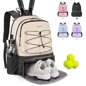 Arcoyard Tennis Bag Holds 2 Rackets, Professional Tennis Bags for Women, Tennis Backpack with Ventilated Shoe Compartment