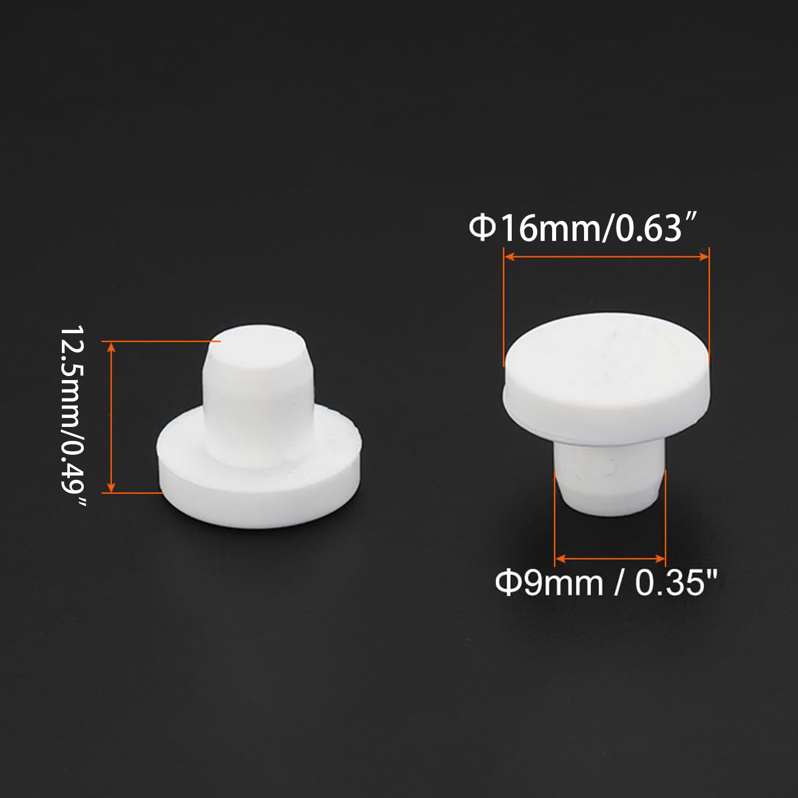 TOP-VIGOR 15Pcs Silicone Hole Plugs, 9mm Diameter Rubber Round Hole Stoppers - Image 2