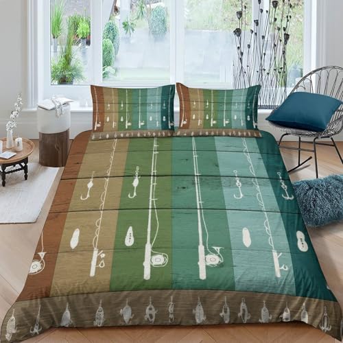 Parure de lit thème pêche rétro vintage King cadeau idéal ado - 4