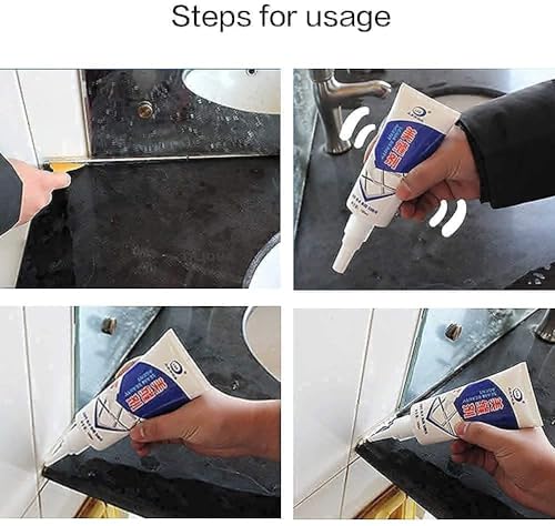 Image of TEKCOOL Silicone Tiles Gap Filler Waterproof, Gap Sealant, Grout, White Cement Paste Tube, Gap Filler For Walls And Joints, Waterproof Sealant, Tile Gap Filler Tube For Kitchen, Bathroom (180 Ml)