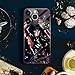 Akatxezy Anime Manga Phone Case for iPhone 14, Ultra-Clear 9H Tempered Glass Back, Glossy Soft TPU Silicone Shockproof Shell