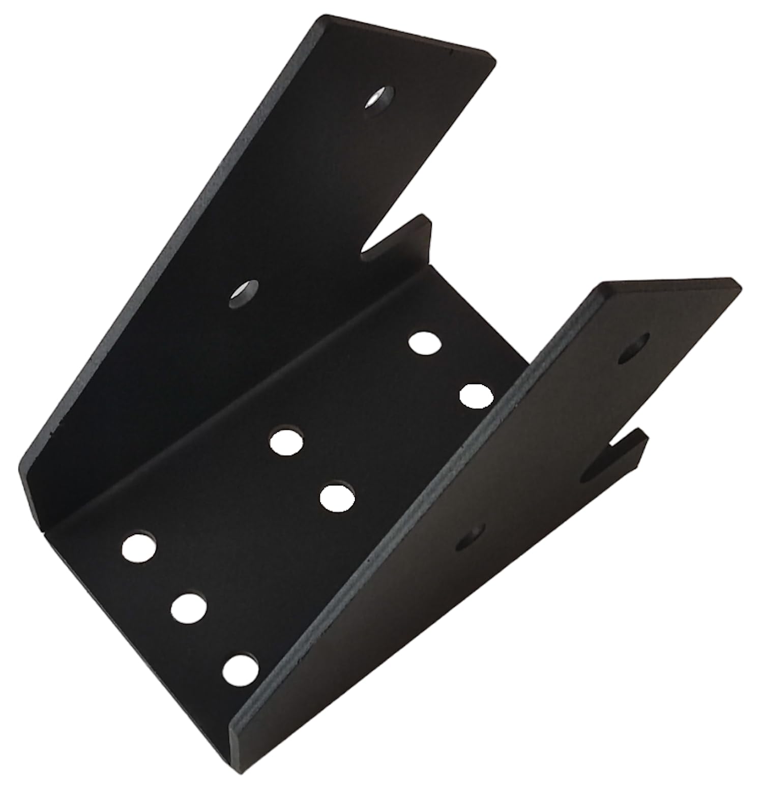 2 Stück 4 mm Dicke Stahl Schwerlast Balkenverbinder, Balkenträger, Holzverbinder, Winkelverbinder, Winkelstütze, Pfostenverbinder, Profilverbinder in schwarz (B: 140 mm)