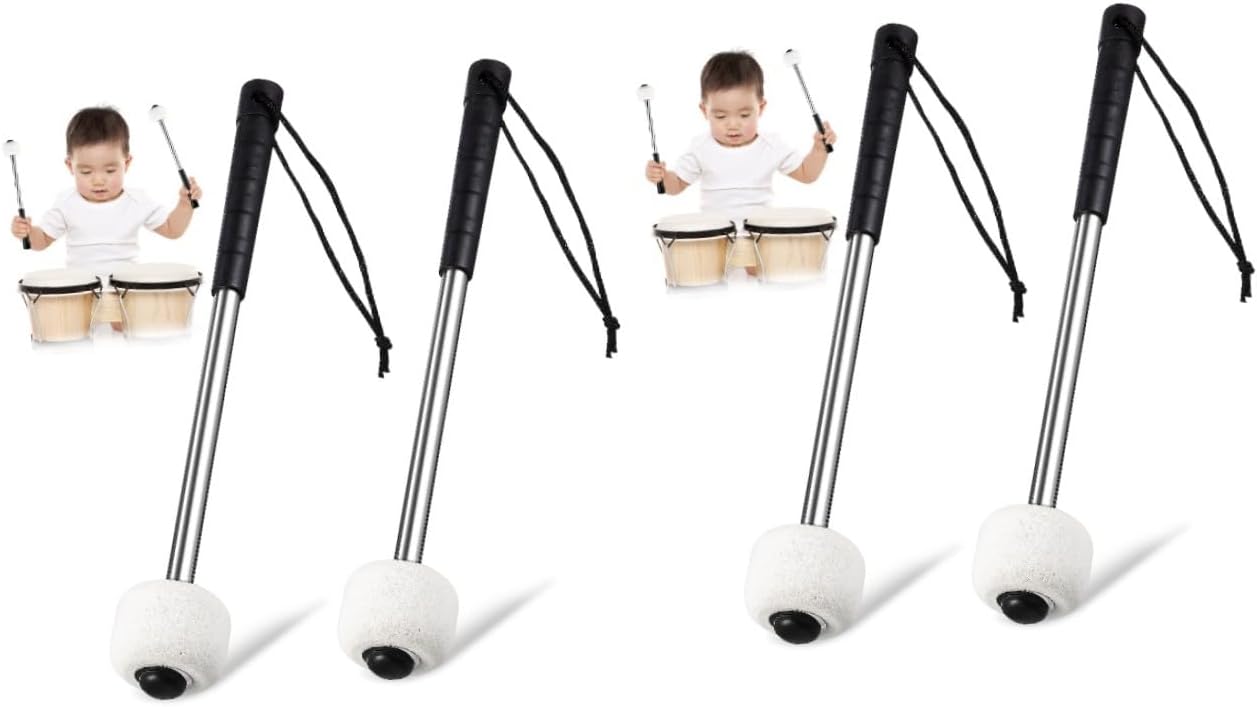 ibasenice 4pcs Drum Mallet Sticks Boys and Girls Percussion Instruments Lightweight Drumsticks for Practice