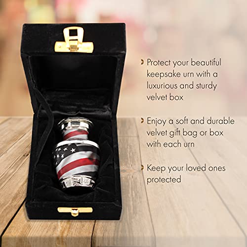 Image of Red Line Flag Cremation Urns for Human Ashes Adult Man & Urns for Ashes