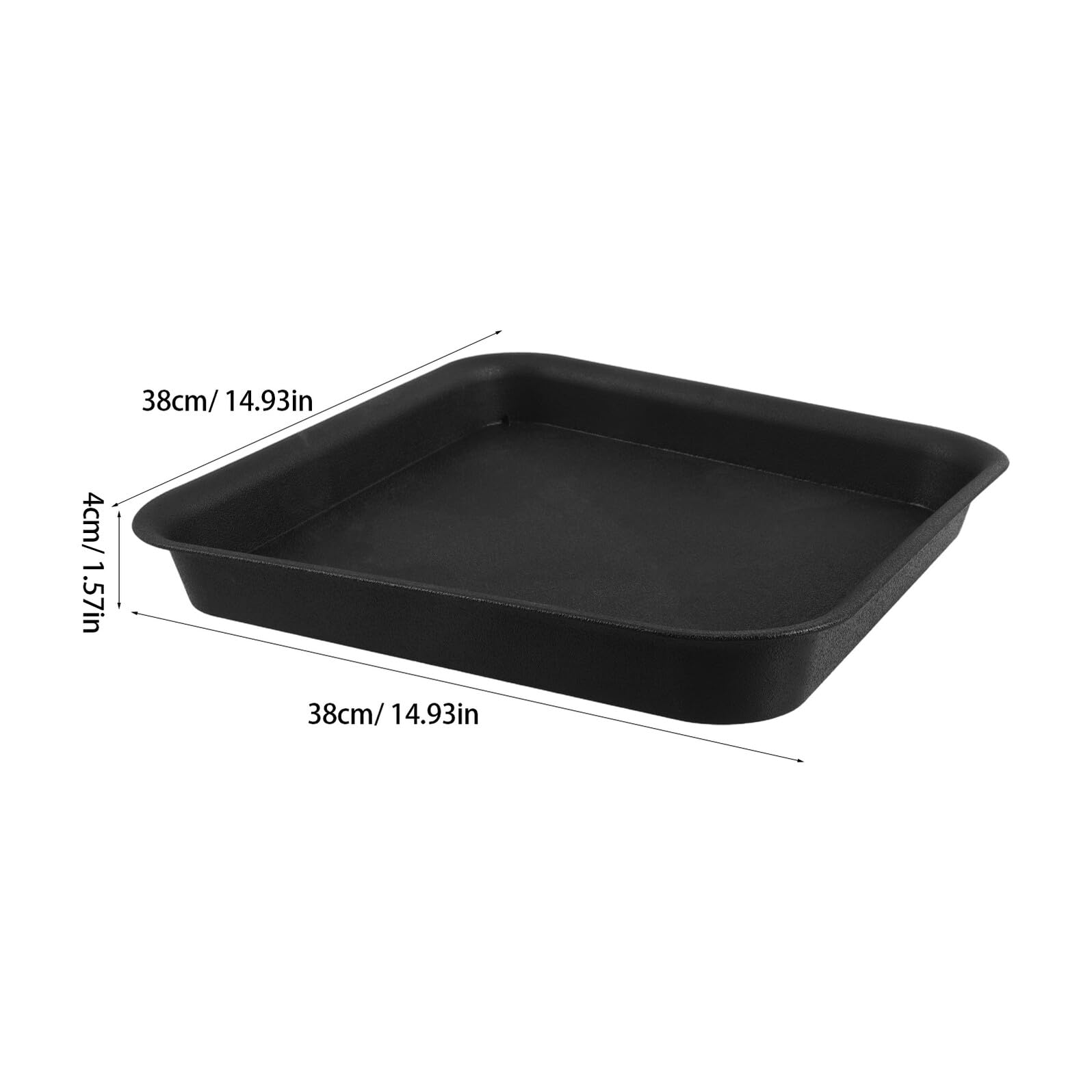 Kichvoe Quadratische Untersetzer für Blumentöpfe 4 Stück 38cm Kunststoff | Matte Pflanzschalen Schwarz, Wasserauffangend, Stabiler Halt für Balkon und Garten