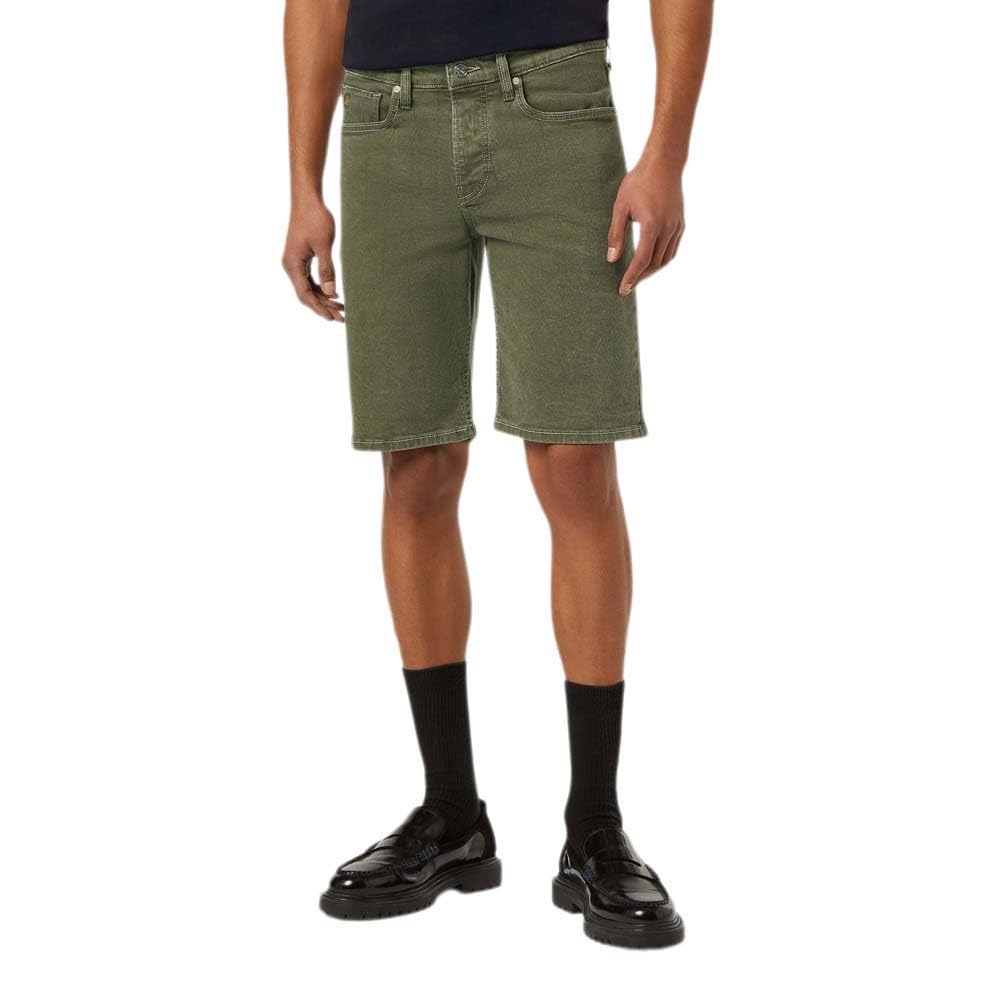 Scotch & Soda Men's Ralston Slim Fit Garment Dye Colours Denim Shorts, Military, 33W