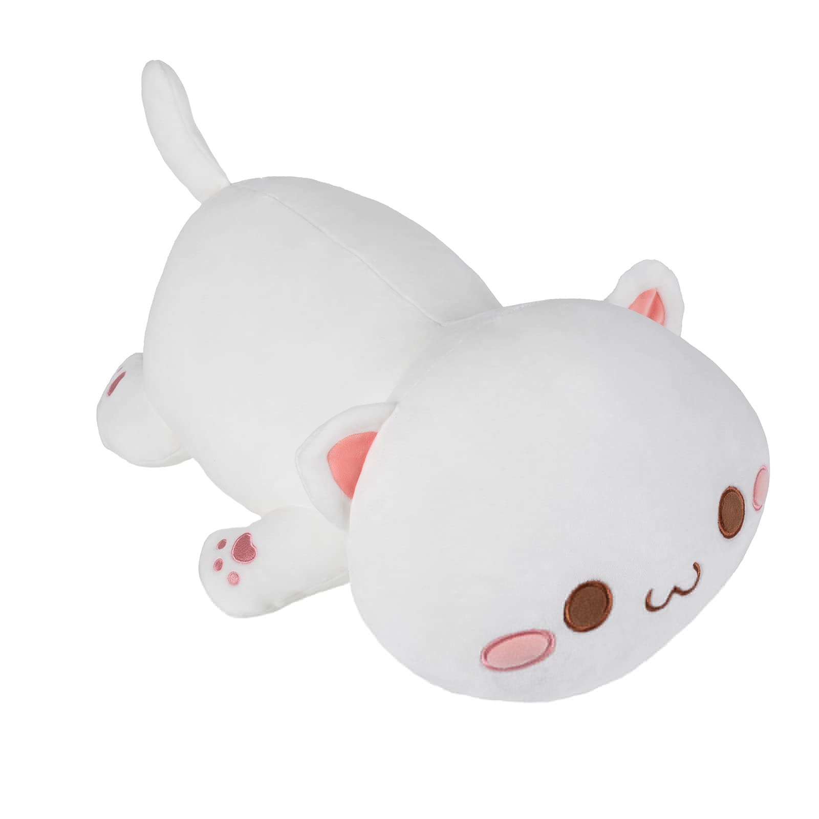 Alwoligag Cute Cat Plush Toy, Super Soft White Cat Plush Toy, Plush Cat Stuffed Animals, Valentine's Day Birthday Gift, Sweet Romantic Cute Cat Plush Toy(13.9 inch): Alwoligag Weighted Stuffed Animals Plush, 3lbs Weighted Stuffed Cat Plush 19.6", Soft Kawaii Cat Plush Pillow Kitten Kids GiftsïŒWhite Round EyesïŒ