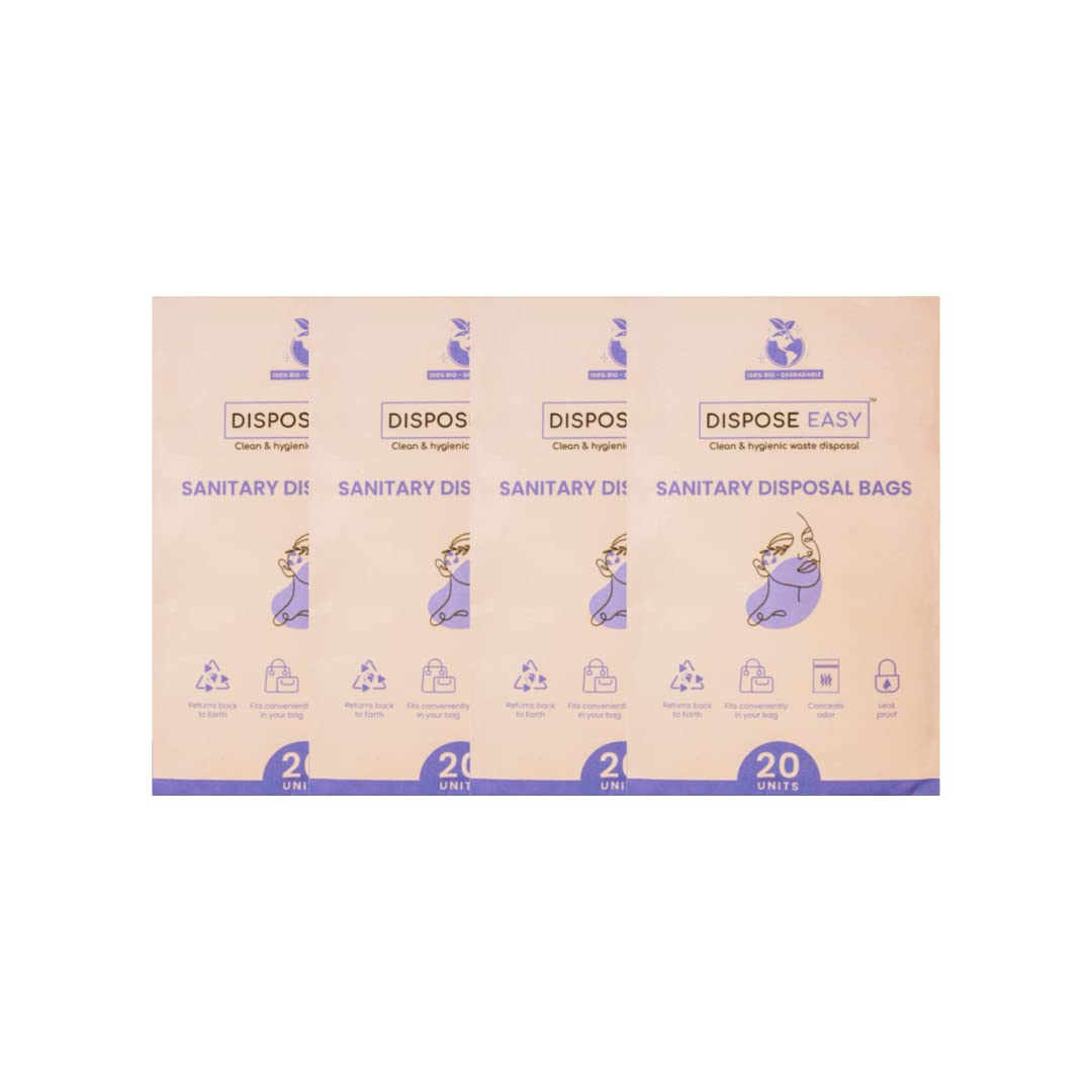 Dispose Easy Compostable Sanitary Disposal Bags Pack of 80, 100% Compostable Bags | Pocket Pack | Environment Friendly | Non Plastic | Dispose Guilt Free | Sanitary Pad/Napkin Disposal (B0B2593KTC) Amazon Price History, Amazon Price Tracker