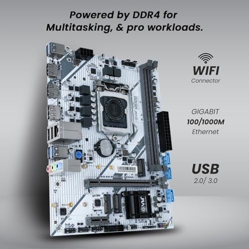 Image of EVM H510 DDR4 Motherboard | LGA1200 Socket | Intel 10th /11th Gen Support | DDR4 3200MHz | M.2 NVMe | SATA | USB 3.0 | Gigabit LAN | WiFi Ready | Micro ATX | 3 Year Warranty (EVMH510G)