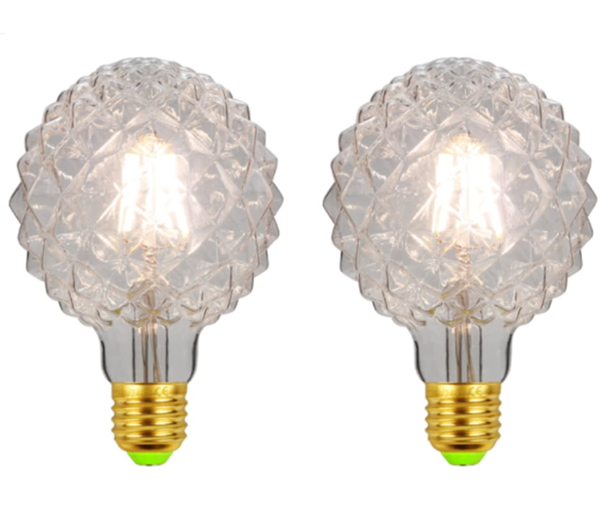 ABLIN 2 Pack LED Light Bulb, E27 Screw Bulb Vintage LED Bulb 4W Edison Light Bulbs Decorative Light Bulb (Pineapple Transparent)