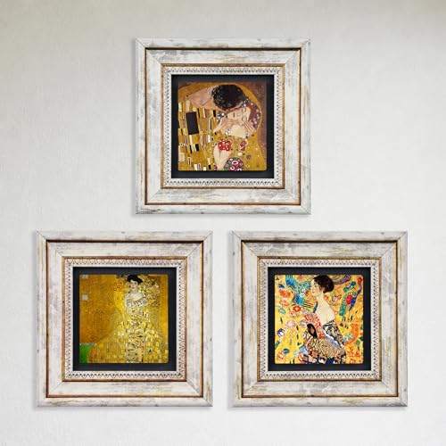Impressions d'art sur pierre naturelle Gustav Klimt avec cadres recyclés