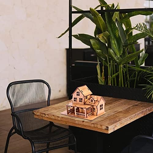 EXCEART 1pc DIY Assembling House Wooden Model DIY Miniature Dollhouse Kit 3D Wooden Manual Assembly House 3D Puzzle Traditonal House Creative Craft for Educational Toy