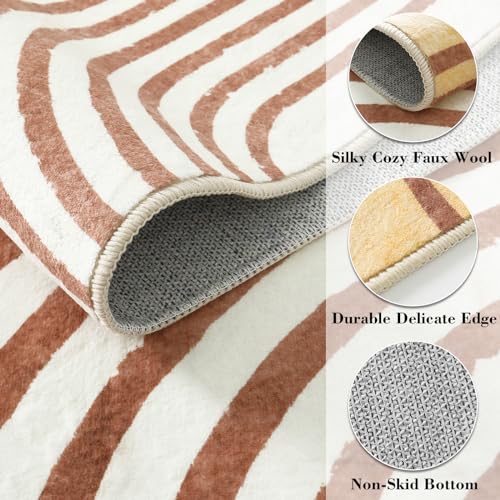 Wonnitar Boho Rug For Bedroom, 3X5 Washable Rug For Nursery, Bohemian Kids Rug Soft Non-Slip Small Living Room Area Rug thumb #2