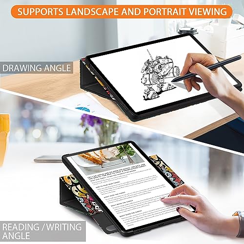 Coque Samsung Tab S9 rotative multi-angles avec veille automatique et support