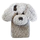 [VooDirop] iPhone 13 Pro Max 専用携帯ケース もこもこ お洒落 テディー いぬ 犬耳 ポンポン ファー ぬいぐるみ フェルト 3Dソフトケース ふわふわ かわいい アイフォン 13 Pro Max 保護カバー (iPhone 13 Pro Max, Gray)