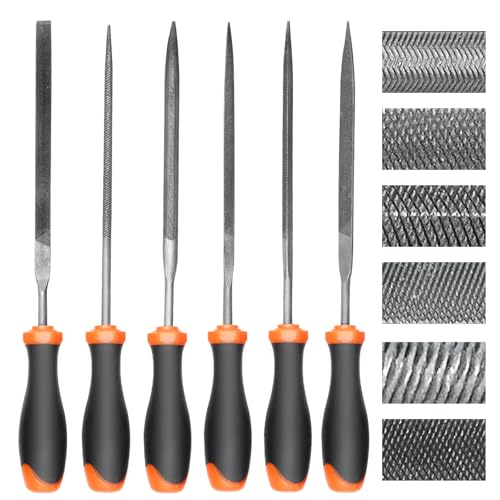CCLIFE Feilenset 6tlg Profi Werkstattfeilen Set Klein Metallfeile Nadelfeilen Set Schlüsselfeilen