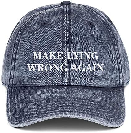 Make Lying Wrong Again Dad Hat (Embroidered Vintage Cotton Twill Cap) Roger Stone Trending Cap image 2