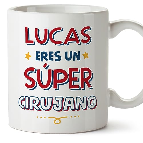 MUGFFINS Tazas Personalizadas para CIRUJANO hombre - En Español - Eres Súper - 11 oz / 330 ml - Regalo Personalizable original y divertido
