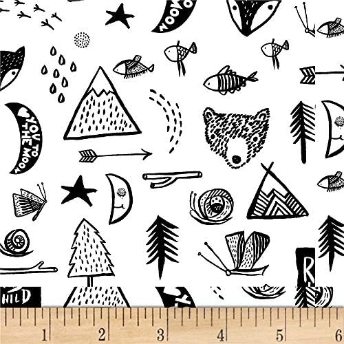 Dear Stella Adventure Awaits Forest Dreaming White, Quilting Fabric by the Yard