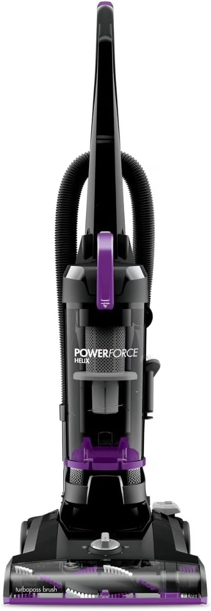 BIISSELLL Power Force Helix Bagless Upright Vacuum, Powerful Suction for Pet Hair,Carpet, Tile & Hardwood,Cleaning, Scatter-Free Technology, Large Dirt Tank, 23ft Cord, 5 Height Settings (Purple)
