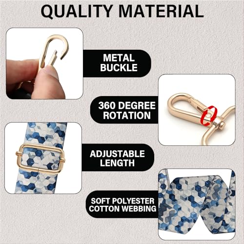 Image of Purse Strap Crossbody Shoulder Canvas Straps 1.5 inch Wide Replacement Adjustable Aesthetic Cute for Women Girls Bag