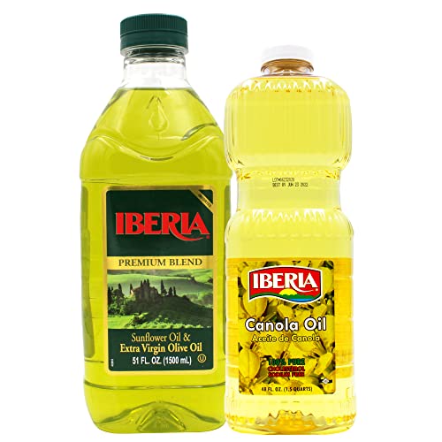 Iberia Canola Oil, 48 Ounce + Iberia Extra Virgin Olive Oil & Sunflower Oil Blend, 51 oz image 2