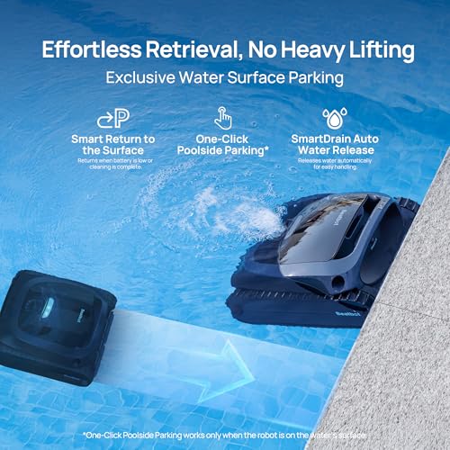Beatbot AquaSense 2 Cordless Robotic Pool Vacuum Cleaner, Smart Surface Parking, Double-Pass Waterline Scrubbing, Cleans Floor, Walls, and Waterline, Above & In-Ground Pools up to 3,230 sq.ft - Blue