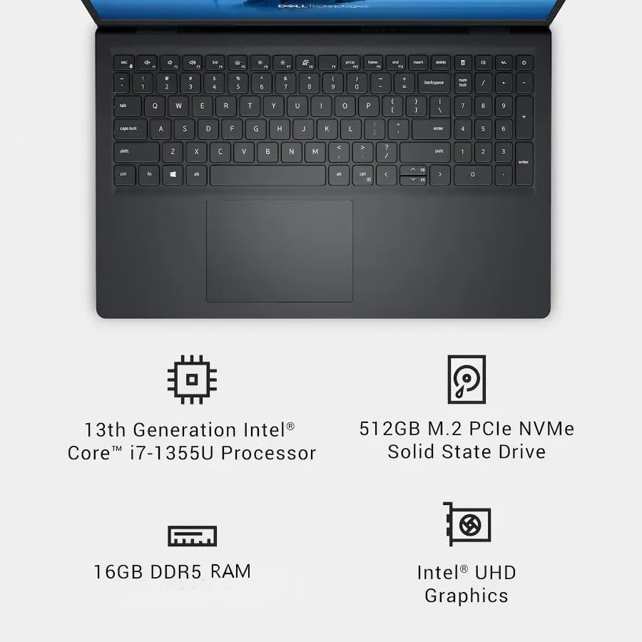 Dell 15.6" FHD Touchscreen Laptop, Intel Core i7-1355U, 16GB DDR5 512GB SSD - image 9