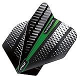 Standard shape dart flights RED DRAGON Hardcore Radical Green Flash Dart Flights - 4 Sets Per Pack (12 Dart Flights in total)