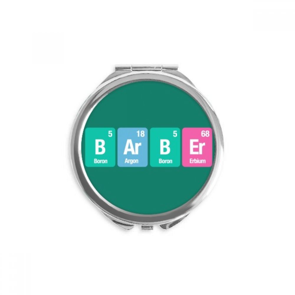 Miroir rond de poche barber élément chimique science multicolore