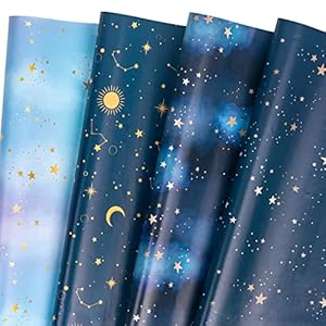 WRAPAHOLIC Neutral Birthday Wrapping Paper Sheet – 12 Sheets Folded Flat with 12 Gift Tags for Birthday, Baby Shower, Father’s Day, Christmas – 19.7 Inch X 27.5 Inch Per Sheet