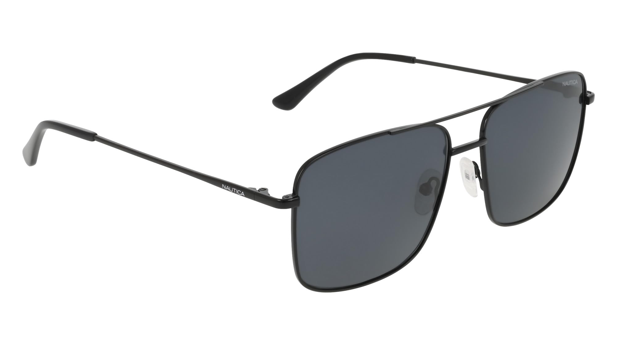 Nautica Men's Sunglasses N112SP - Black with Solid Smoke Polarized Lens