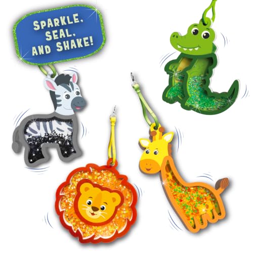 Image of Skillmatics Shake-its - Glitter Craft Kit for Kids, DIY Animal Arts & Crafts with Keychains, Mess-Free Activity, Travel Toy, Birthday Gift for Girls & Boys Ages 4, 5, 6, 7, 8, 9