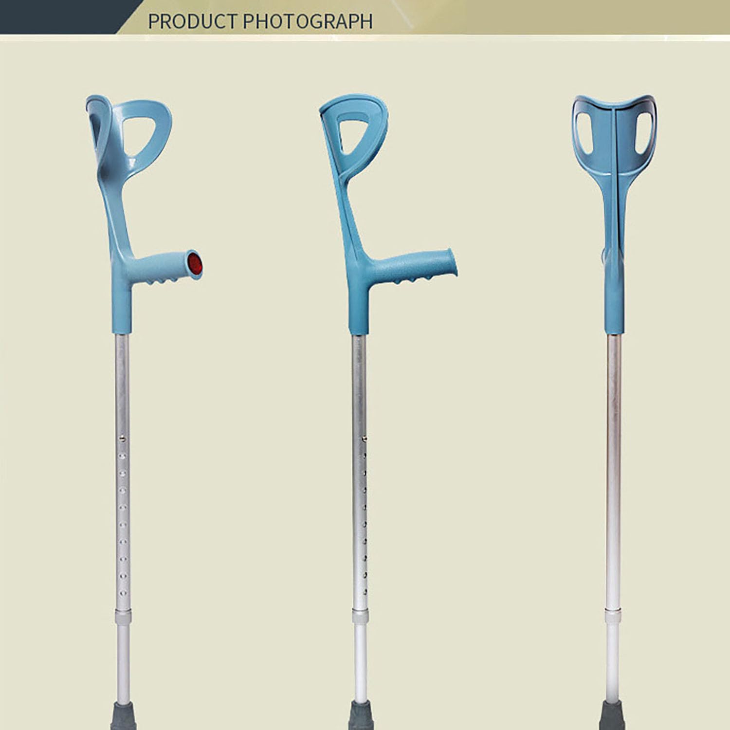 2 stampelle per avambraccio per adulti, stampelle regolabili per adulti, 9-1,2 m, capacità di peso 99,8 kg, cuscino in alluminio ABS leggero, stampelle per camminare per adulti e anziani