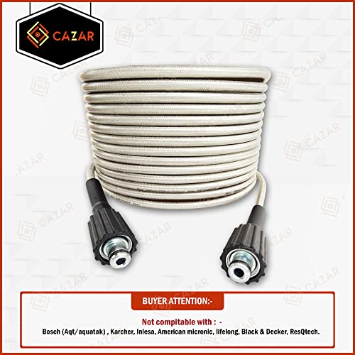 Image of CAZAR 8m Car Washer /Pressure washer hose Pipe (size M22 connector) compatible with JPT, StarQ, Ballorex, Vantro, Btali (2)