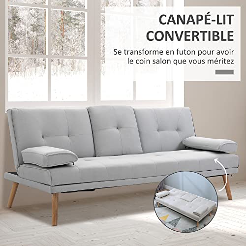 Canapé-lit convertible 3 places click-clack, HOMCOM