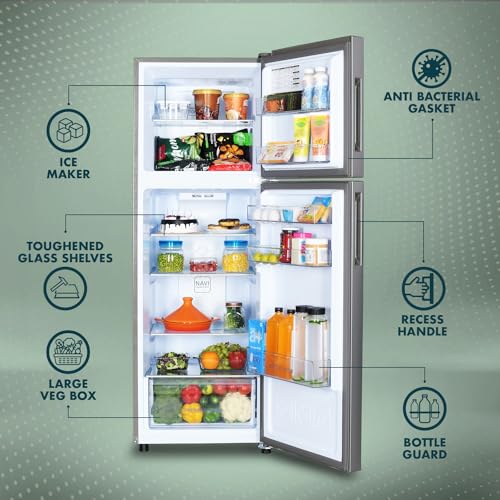 Image of Haier 240L 3 Star Frost Free Top Mount Double Door Refrigerator|5 In 1 Convertible Modes|Twin Inverter|200% Faster Ice Making in 49 Minutes (HEF-253GS-P, Moon Silver)