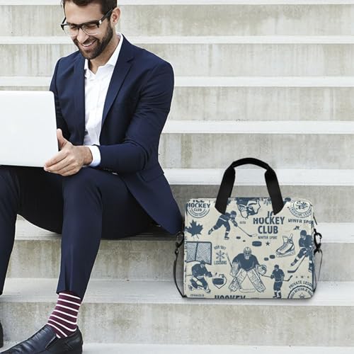 Bolso maletín para laptop con diseño hockey vintage 13-15.6 pulg miniatura 3