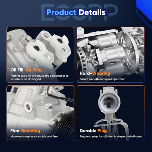 Image of ECCPP A /C Compressor with Clutch Fit for Suzuki Grand Vitara 2.4L 2009-2013 | for Suzuki Kizashi 2.4L 2010-2013 Fast Cooling AC Compressor