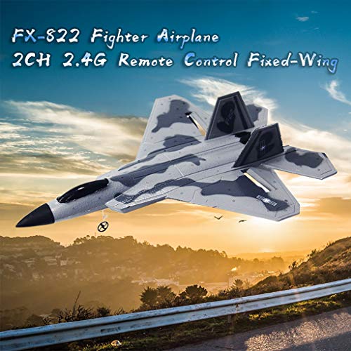 RC Fighter - Mini RC F22 Raptor Model Toy Drone EPP Remote Control RC Airplane RTF Kids Toy Jet Fighter Aircraft Model For Beginner and Kids (Camouflage, 38x28x11cm)