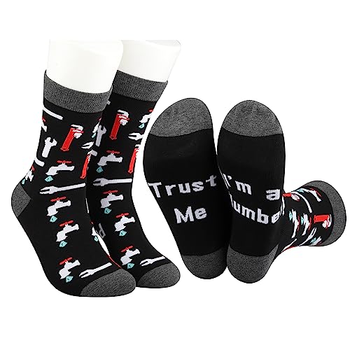 MBMSO Plumbing Socks - 2 Pairs Trust Me I'm a Plumber Socks Funny Plumber Gift for Men2