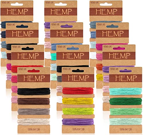 48 Colors Thread Cord for Jewelry Making Multi-Color Flax String Cord Natural Twine Cord Rope String for Handmade Bracelets Keychains Craft Making Accessories 1 mm 240 Yards in Total (Colorful)