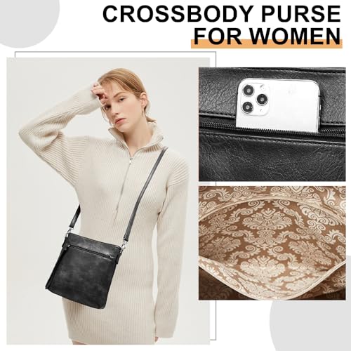 Image of PU Leather Purses 3PCS, Hobo Crossbody Bags Set for Women, 3 in 1 Convertible Backpack for Ladies Shoulder Bags satchel Bags