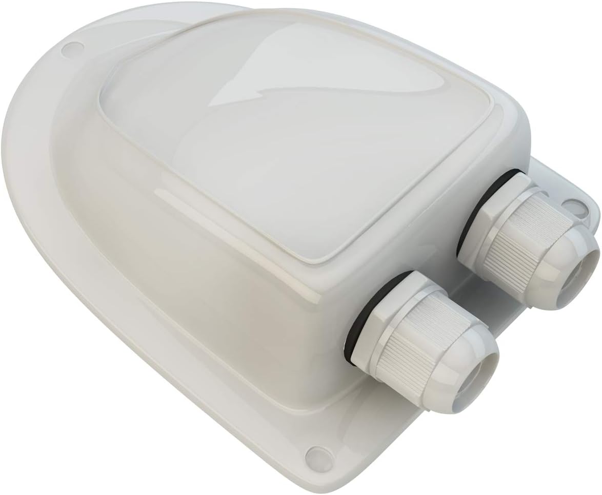 Haoguo ABS Solar Double Cable Entry Gland for All Cable Types 2mm² to 6mm² for Solar Panels on RV Camper Van Travel Trailer Boat Cabin-White