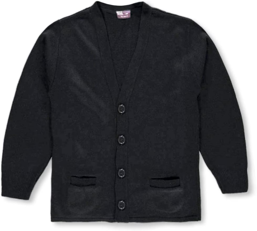 Big Boys' Adult Control-Pil 4-Button Cardigan (Adult Sizes S - XXL) Black