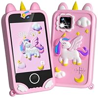 Kids Phone - Toddler Girl Toys for Age 3-10, Christmas Birthday Gifts for Girls, 2.8\" Touchscreen Kids Smart Phone with Dual Cameras, Games, Music Player, 32GB Card, Toddler Learning Toys Cell Phone